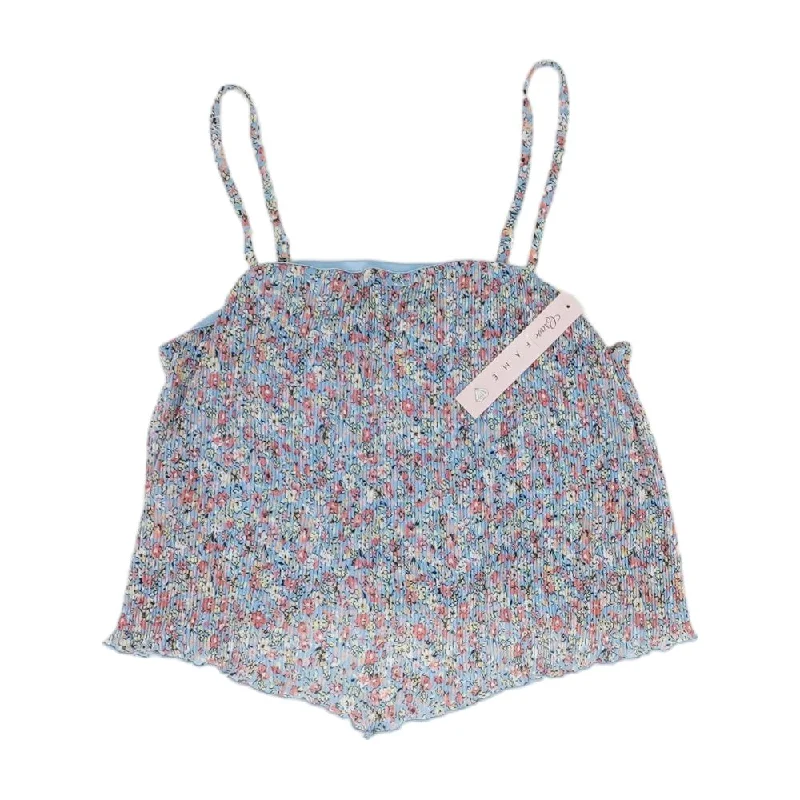 Today's Special Blue Floral Sleeveless Blouse