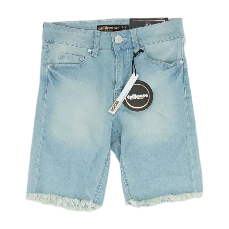 Best Deals Blue Solid Denim Shorts