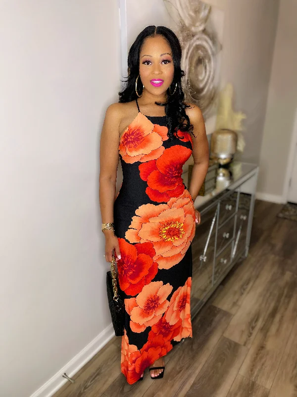 Unmissable Offer Flowers for the Lady Dress Red