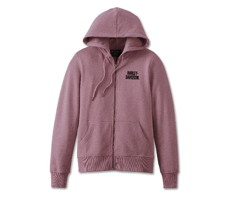 Buy More, Save More Harley-Davidson® Women's Special Bar and Shield Zip Front Hoodie - Grape Shake Heather