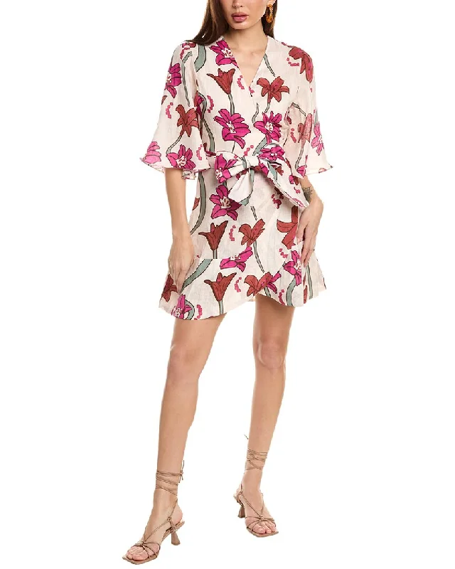 Massive Deals JUAN DE DIOS Teresita Linen Wrap Dress
