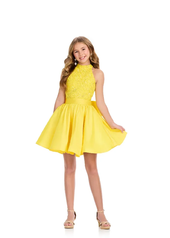 Special Promotion Ashley Lauren Kids 8286 Beaded Girls Cocktail Dress Pageant Bow High Neck Flared Short