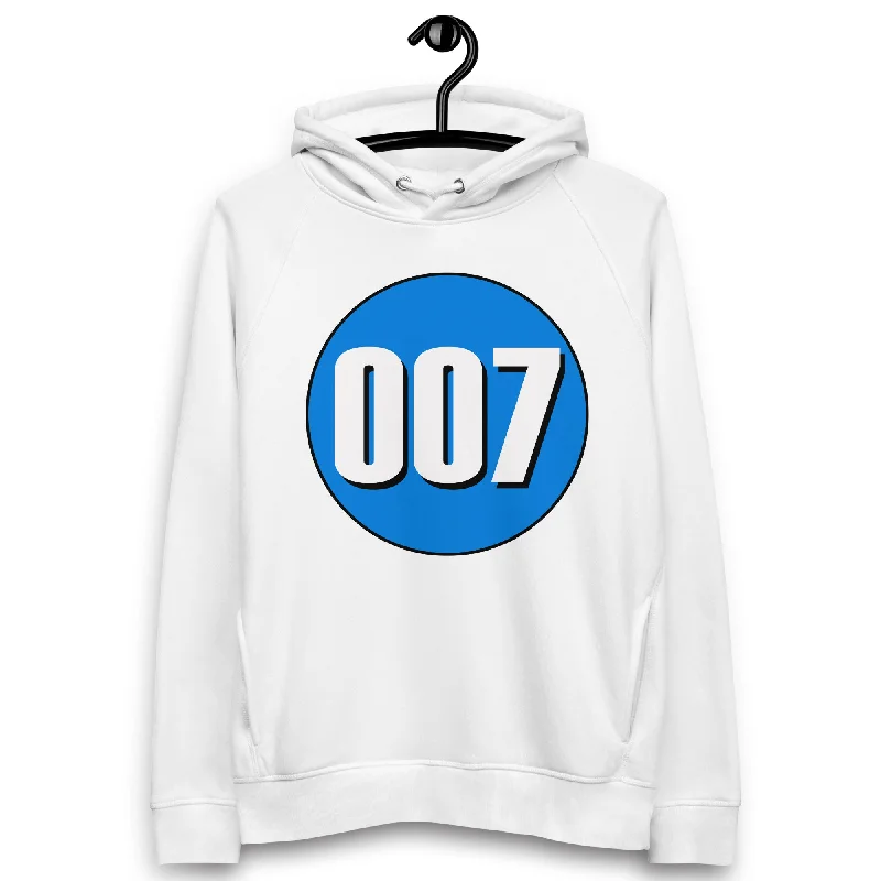 Final Sale Unisex pullover hoodie: White on Blue 007