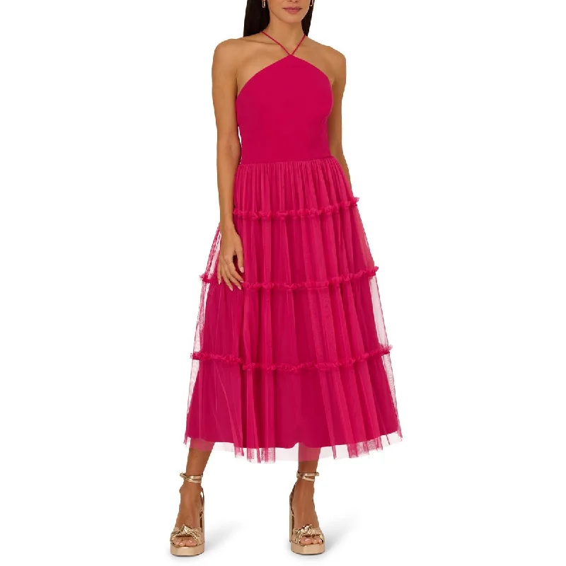 Limited Availability Womens Tiered A-Line Midi Dress