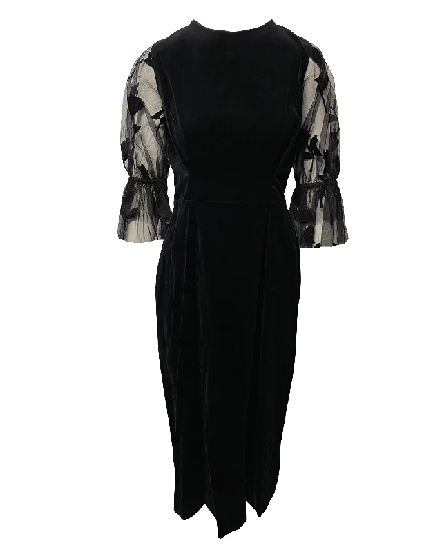 Epic Deals Mother of Pearl Faith Velvet and Flocked Tulle Dress