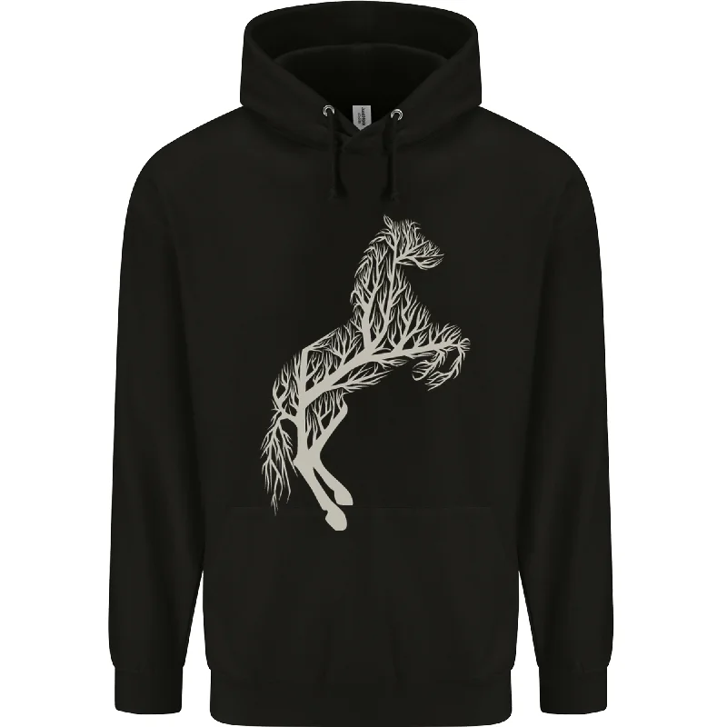 Special Promotion Tree Horse Ecology Equestrian Mens 80% Cotton Hoodie