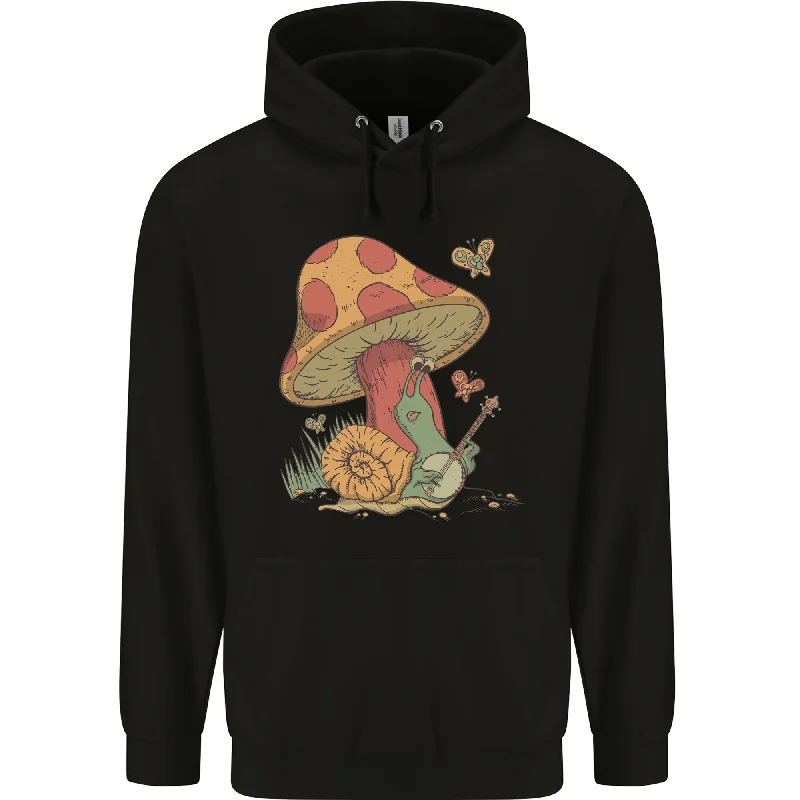 Limited Availability Snail Playing Guitar Rock Music Guitarist Mens 80% Cotton Hoodie