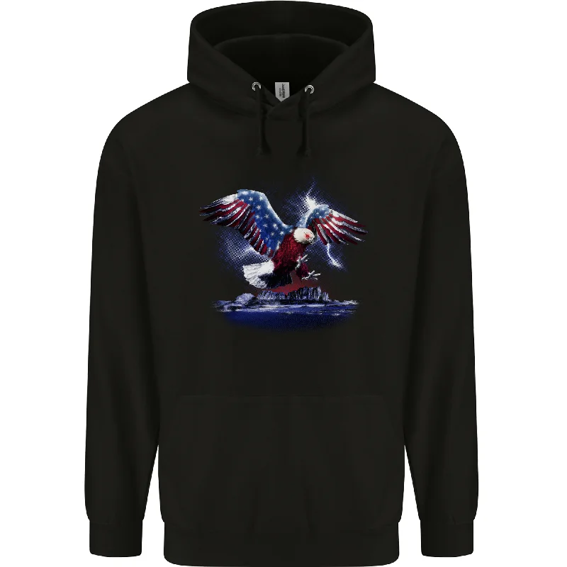 Hurry In USA Eagle Mens 80% Cotton Hoodie