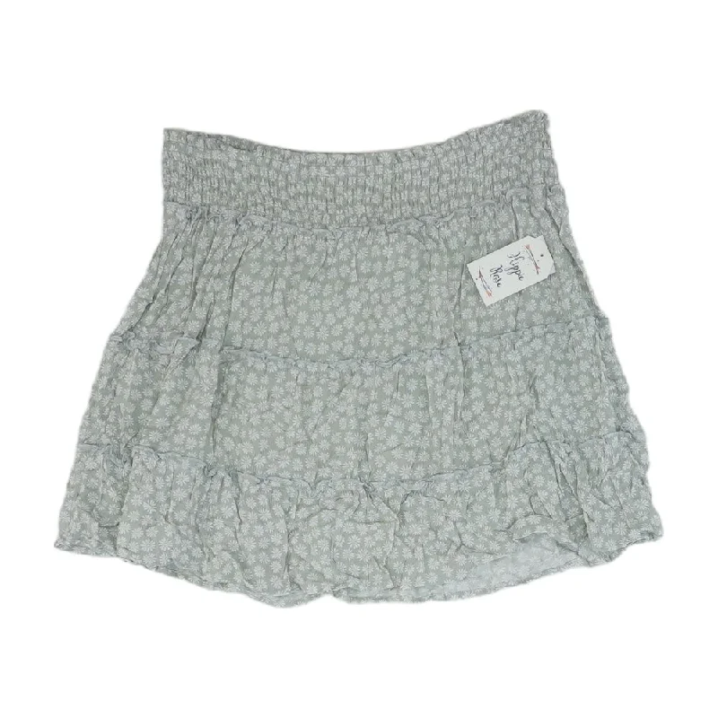Doorbuster Deal Green Floral Mini Skirt