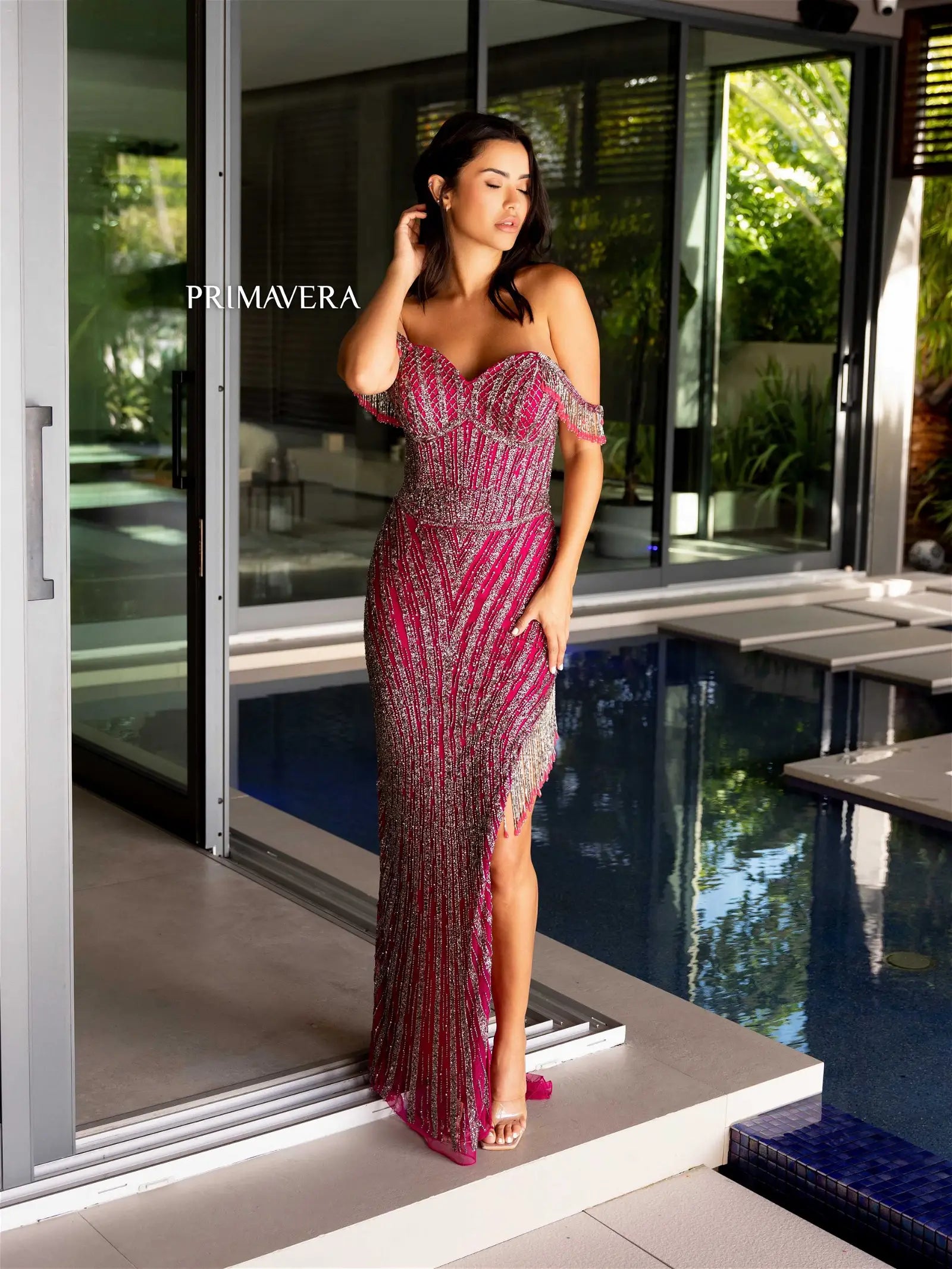 Deal Explosion Primavera Couture 4127 Size 4 Fuchsia Long Prom Dress Corset Off Shoulder Sequins Beaded Fringes High Slit Formal Pageant Gown Deal Explosion Primavera Couture 4127 Size 4 Fuchsia Long Prom Dress Corset Off Shoulder Sequins Beaded Fringes High Slit Formal Pageant Gown