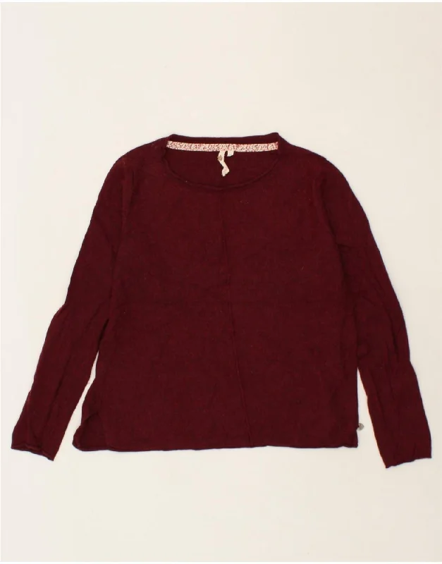 Daily Deals WHITE STUFF Womens Boat Neck Jumper Sweater UK 12 Medium  Burgundy Viscose