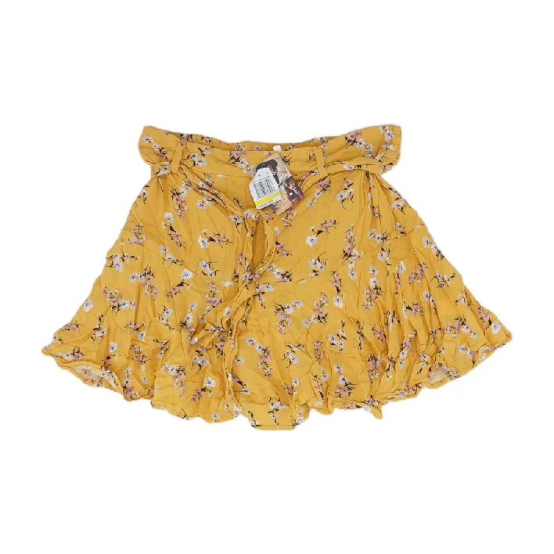 Quick Sale Yellow Floral Mini Skirt