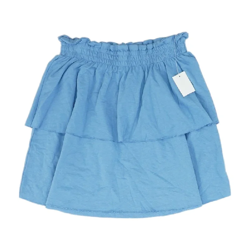 Deal Dash Blue Solid Mini Skirt