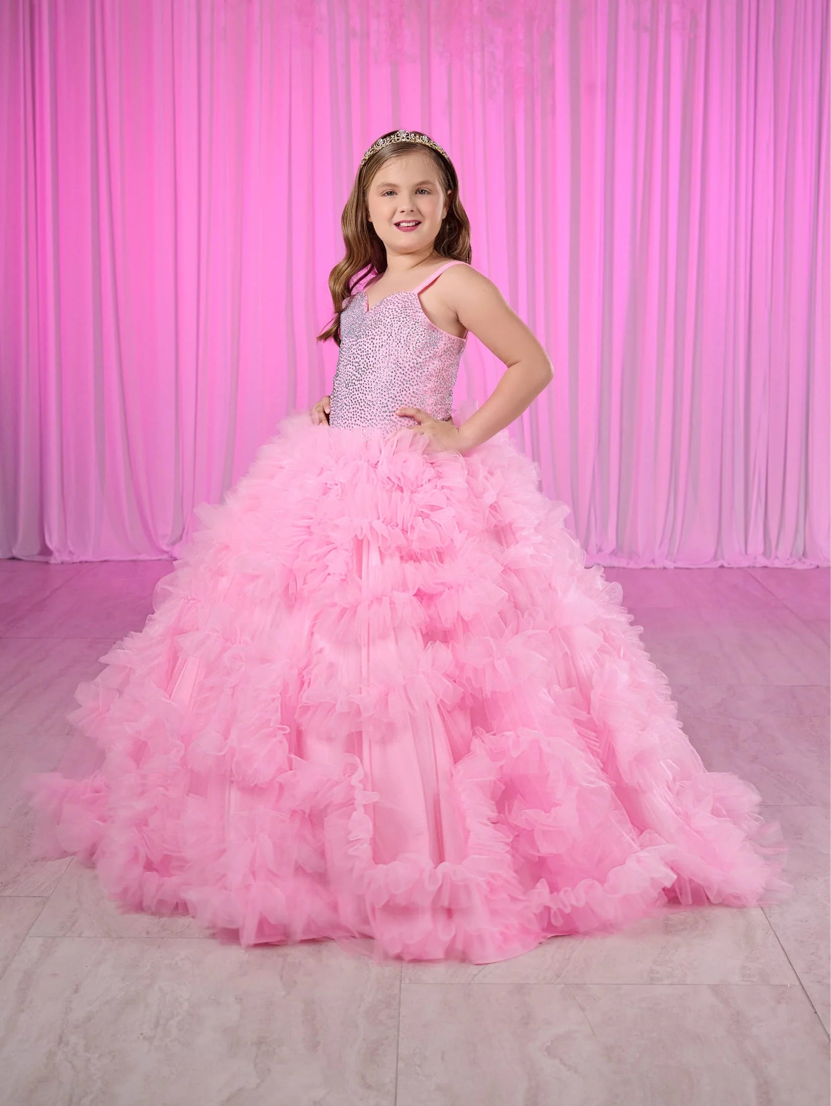 Unmissable Offer Tiffany Princess 80023MQ Girls Ruffle Pageant Dress Corset Ball Gown Formal Crystal  bodice