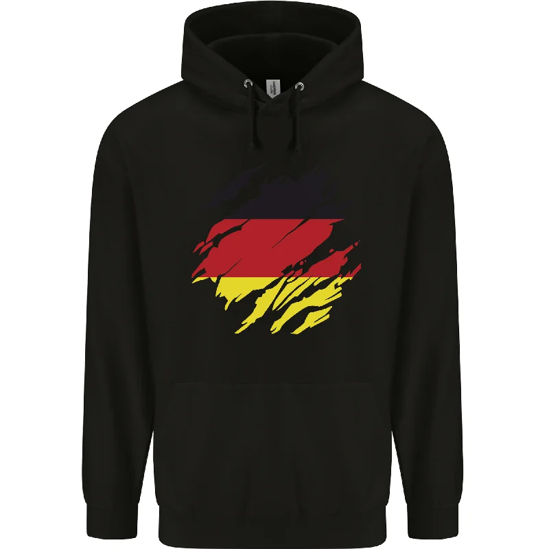 Steals and Deals Torn Germany Flag German Day Football Mens 80% Cotton Hoodie