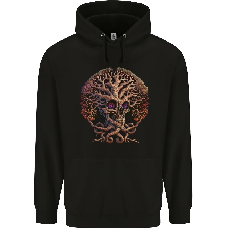 Season Finale Sale Tree Skull Mens 80% Cotton Hoodie