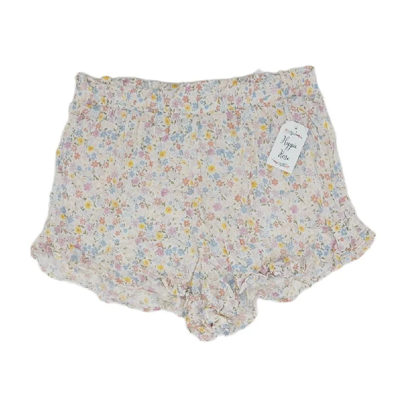 One-DAY Sale White Floral Shorts