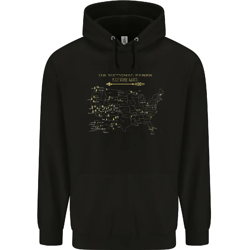 Deep Discounts US National Parks Hiking Trekking Walking Mens 80% Cotton Hoodie