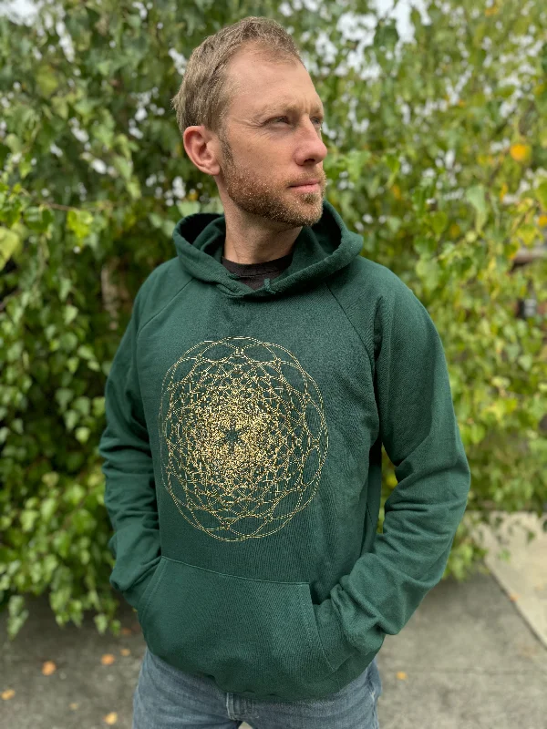 Unmissable Offer Torus Flux Hoodie - Organic Cotton Medium Weight Fleece Sacred Geometry Graphic Pullover