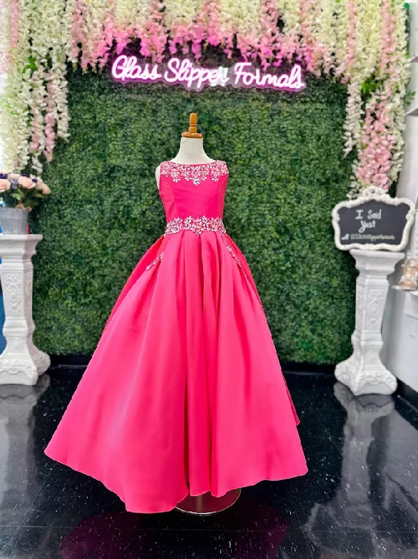 Extra Savings Tiffany Princess 13485 Size 4 Lipstick Girls Pageant Dress Mikado A Line Beaded Pockets Open Back Ball Gown