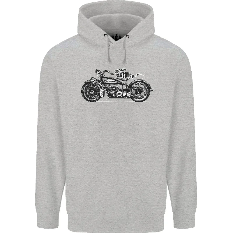 Final Clearance Vintage Motorcycle Custom Chopper Biker Mens 80% Cotton Hoodie