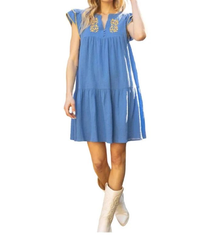 New Markdowns Chrissy Dress In Blue