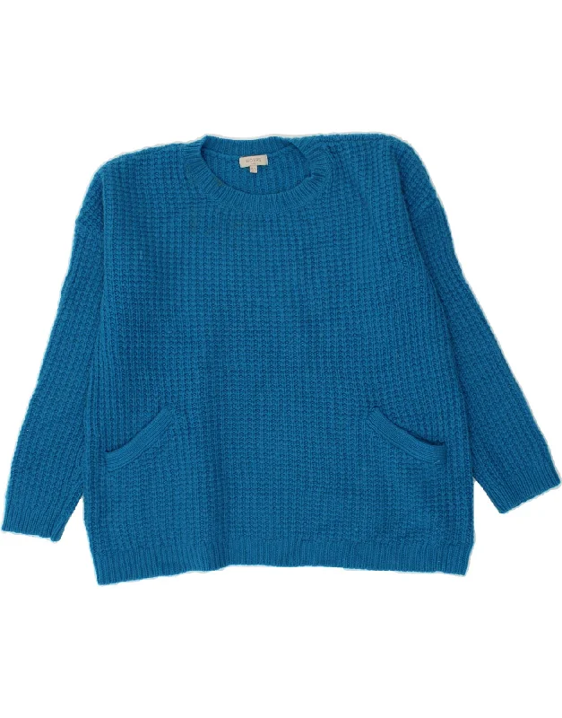 Price Rollback HOBBS Womens Crew Neck Jumper Sweater UK 12 Medium  Blue Wool