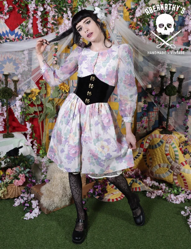 Shop and Save Vintage 1980s Amy Too! Watercolor Floral Dress