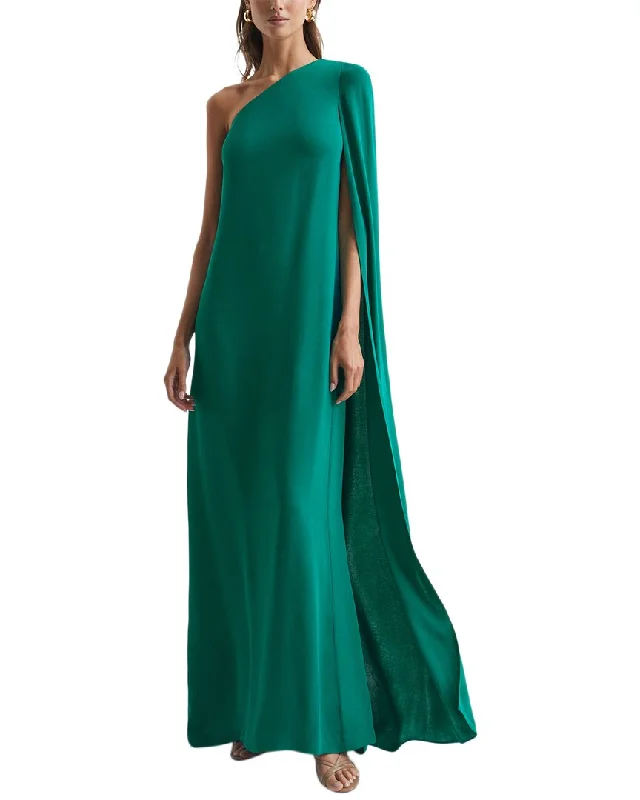 Early Access Reiss Nina Cape One Shoulder Maxi Dress