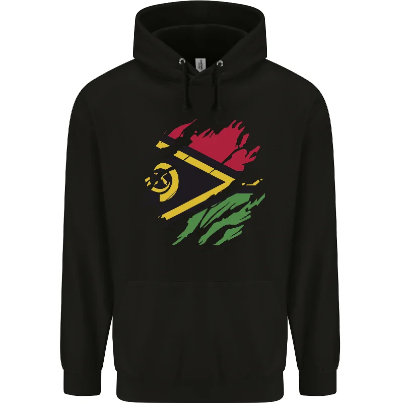 Holiday Sale Torn Vanuatu Flag Day Football Mens 80% Cotton Hoodie