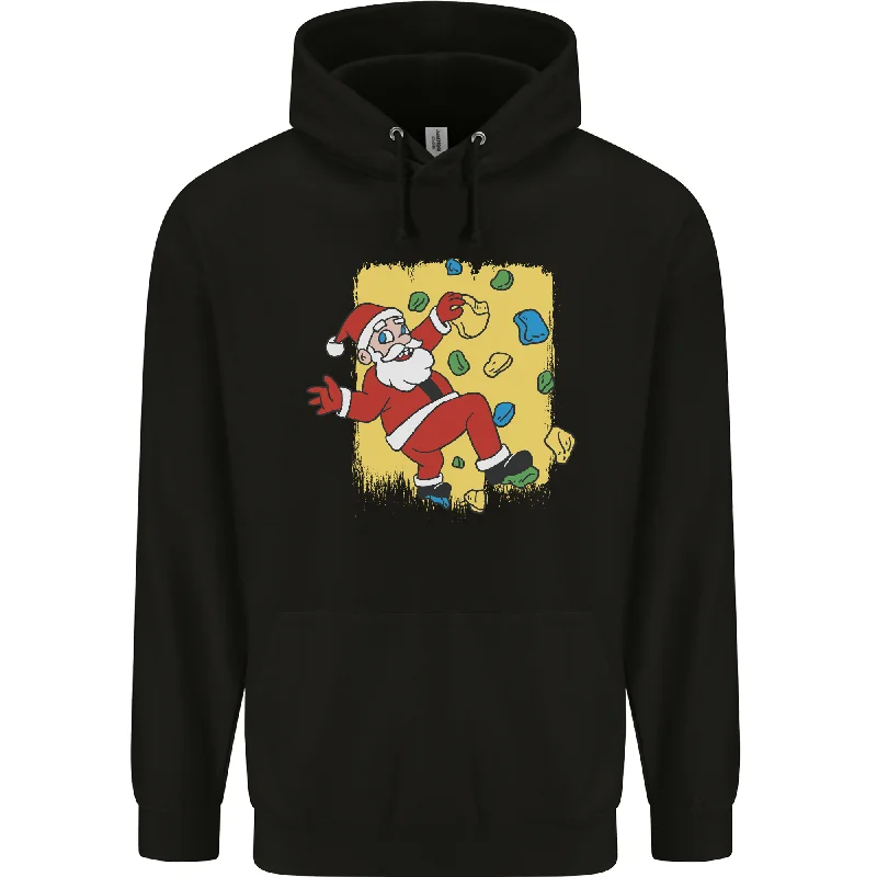 Savings Spectacular Rock Climbing Santa Funny Christmas Climber Mens 80% Cotton Hoodie