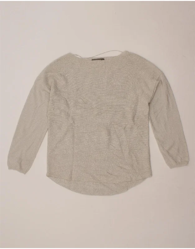 Deal Frenzy OASIS Womens Boat Neck Jumper Sweater UK 10 Small Grey Flecked Viscose