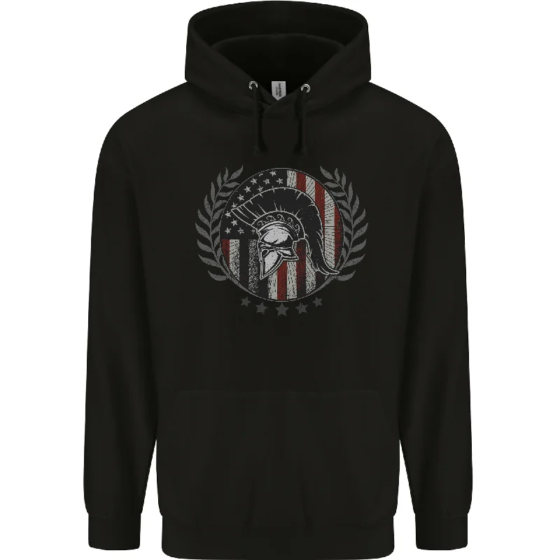 Extra Savings USA Bodybuilding Flag Gym Training Spartan Mens 80% Cotton Hoodie