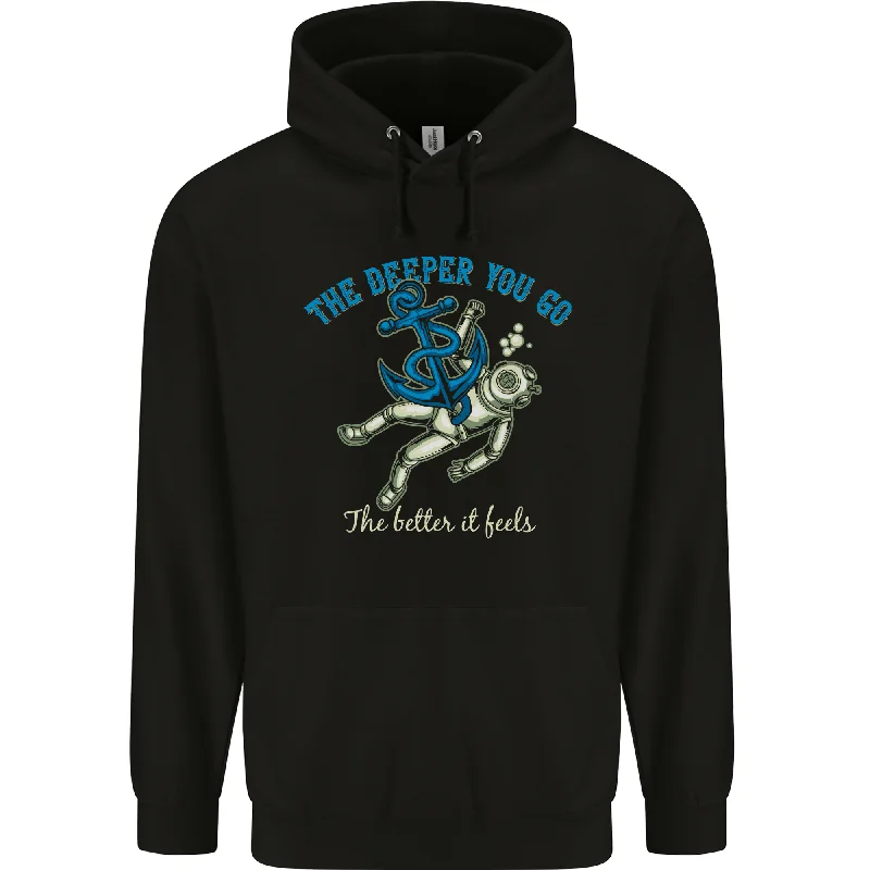 Deal Frenzy The Deeper You Go Funny Scuba Diving Diver Mens 80% Cotton Hoodie