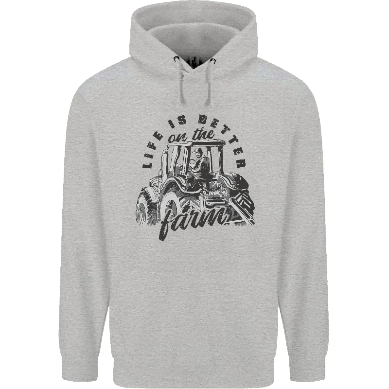 Stock Up and Save Tractor Life Is Better Farm Funny Farming Mens 80% Cotton Hoodie