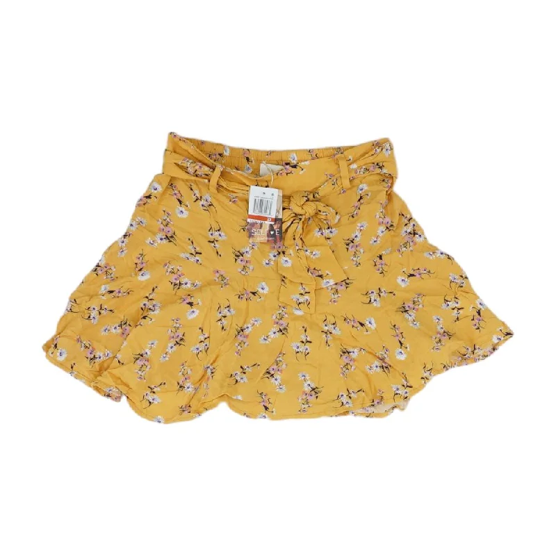 New Deals Yellow Floral Mini Skirt