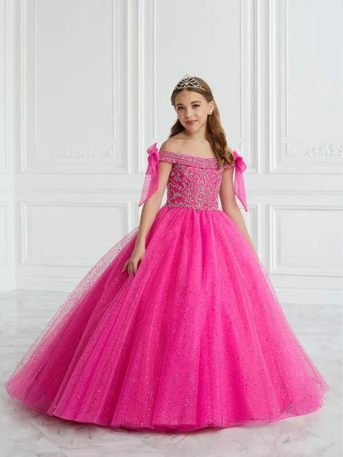 Great Deals Tiffany Princess 13677 Girls Pageant Dress Beaded Glitter Bow A Line Formal Tulle Ball Gown