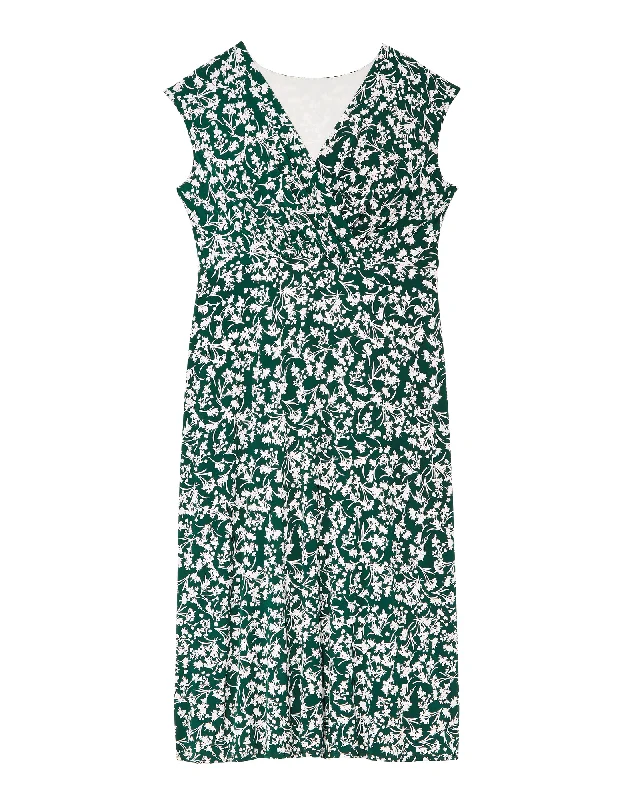 Instant Savings Springfield Sleeveless Surplice Maxi Dress | Forest Green / White