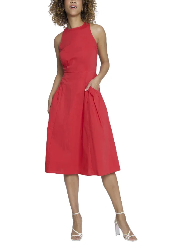 Final Clearance Womens Cotton Mid Calf Shift Dress