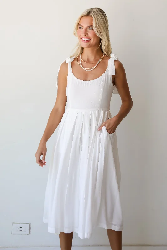 Closeout FINAL SALE - Luminous Glow White Culotte Jumpsuit