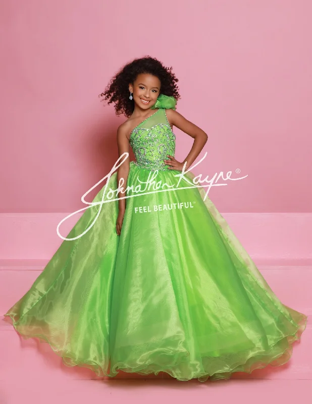 Midnight Madness Sugar Kayne C355 Size Size 6 Apple Green Girls Pageant Dress One Shoulder Ballgown Formal Crystal Bodice Organza