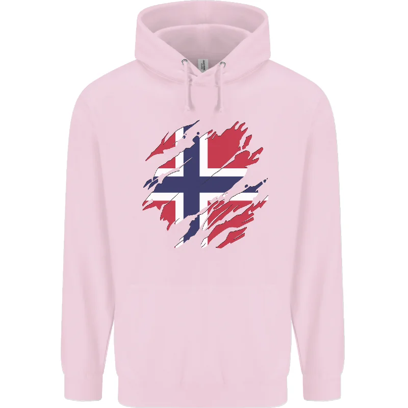 Epic Deals Torn Norway Flag Norwegian Day Football Mens 80% Cotton Hoodie