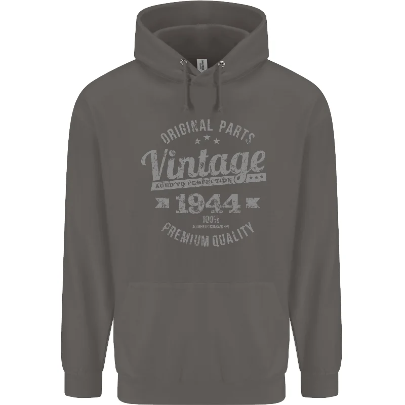 Lowest Price Vintage Year 80th Birthday 1944 Mens 80% Cotton Hoodie Charcoal