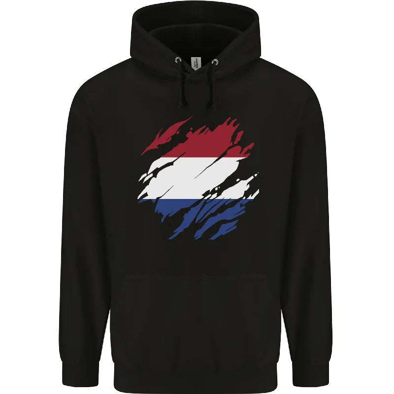 Daily Deals Torn Netherlands Flag Holland Dutch Day Football Mens 80% Cotton Hoodie