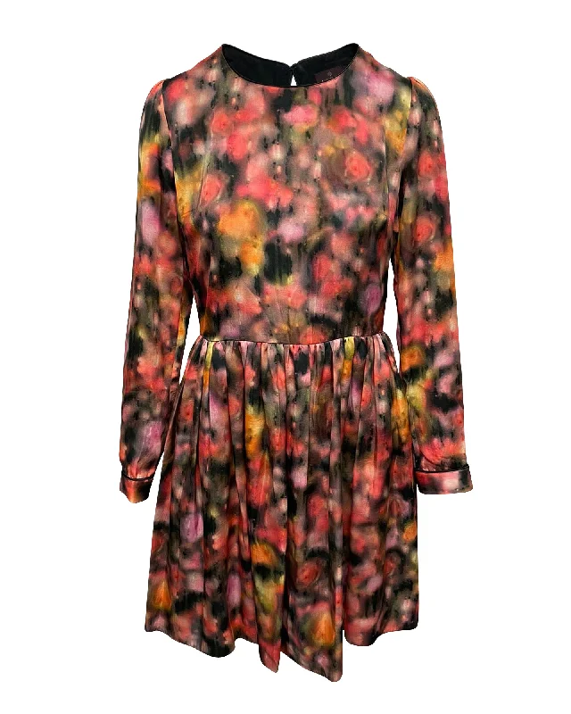 Today's Special Mulberry Long Sleeve Dress in Multicolor Polyester