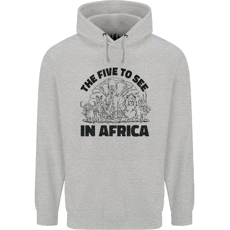 Mega Deal The Five Wild Animas to See in Africa Mens 80% Cotton Hoodie