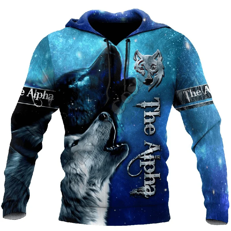 Can't Miss Wolf & Starry Sky 3D Printed Hoodies / Rock Style Unisex Hooded Sweatshirt