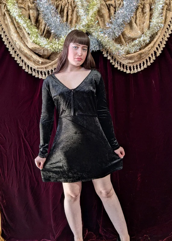 Deep Discounts Vintage 90s Black Velvet Dress and Jacket