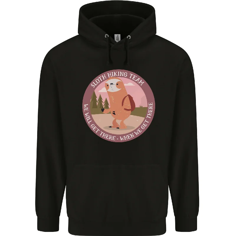 Bonus Savings Sloth Hiking Team Funny Trekking Walking Mens 80% Cotton Hoodie