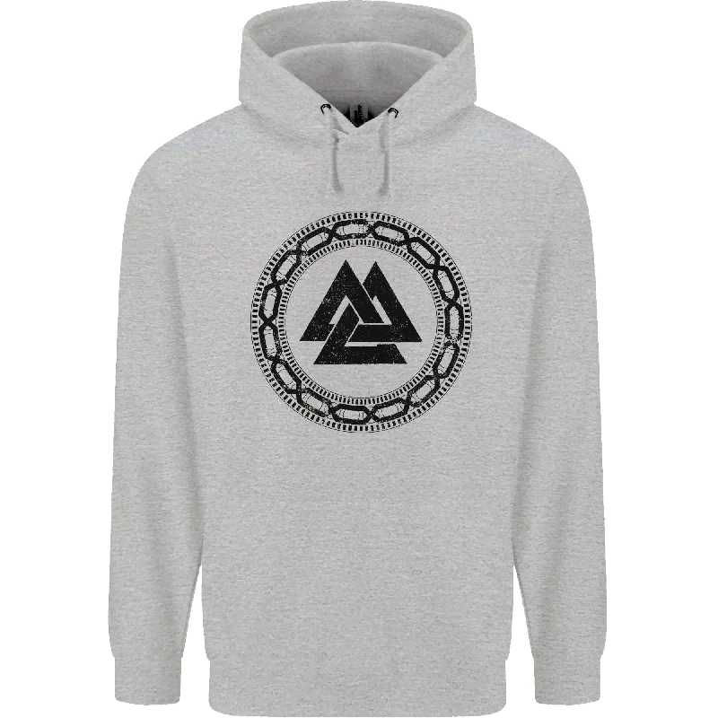 Discount Extravaganza Viking Symbol Valknut Black Gym Mens 80% Cotton Hoodie